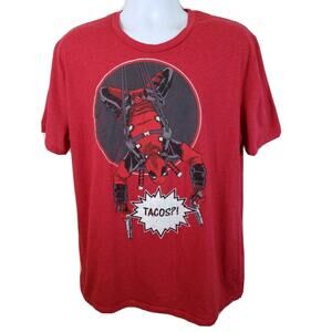 Official Marvel Deadpool Tacos?! T-Shirt Men's XL Red